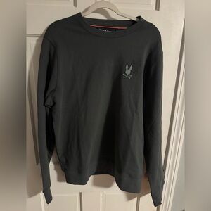 Pyscho Bunny Long Sleeve Wordmark Terry Crew Men's Size M NWT Urban Chic New